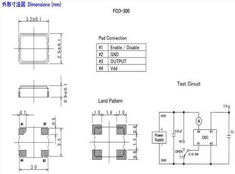 富士晶振,石英晶體振蕩器,FCO-300晶振