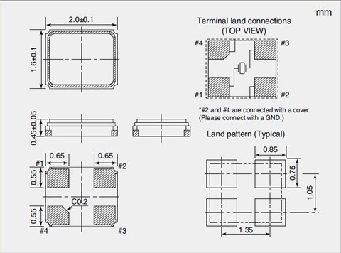 NDK晶振,貼片晶振,NX2016SA-2晶振,石英貼片晶振