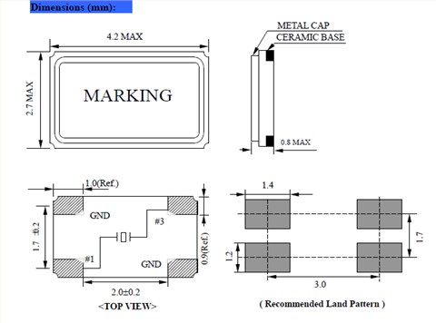NSK晶振,貼片晶振,NXJ-42晶振,無源貼片晶振