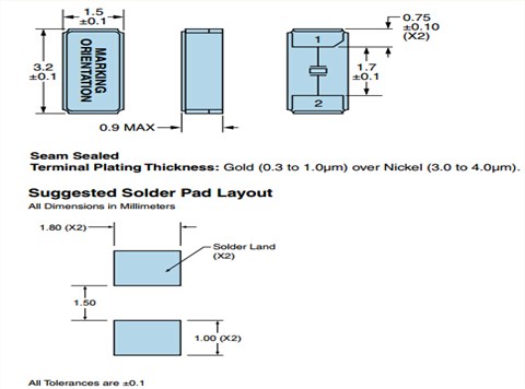 日蝕晶振,進口貼片晶振,E8WSDC12-32.768K晶體