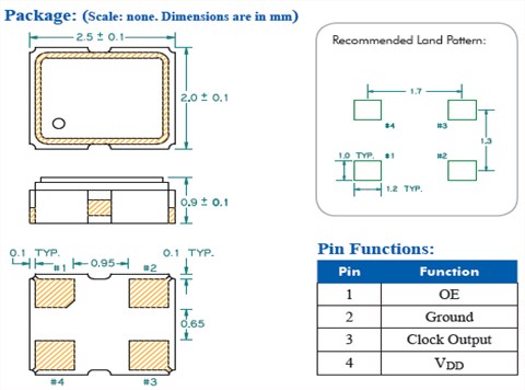 百利通亞陶晶振,KJ振蕩器,32.768K有源晶振