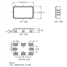 交換機應用晶振,XPP726212.500000I,瑞薩LVPECL輸出石英晶振