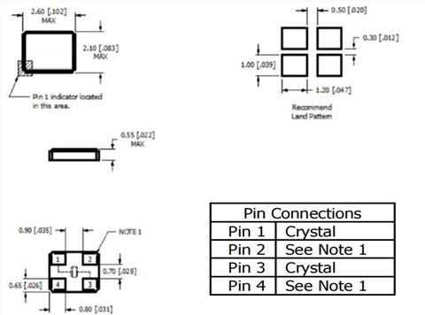 X系列石英振動子,Mmdcomp數字視頻晶振,X10CB1-26.000MHZ-T