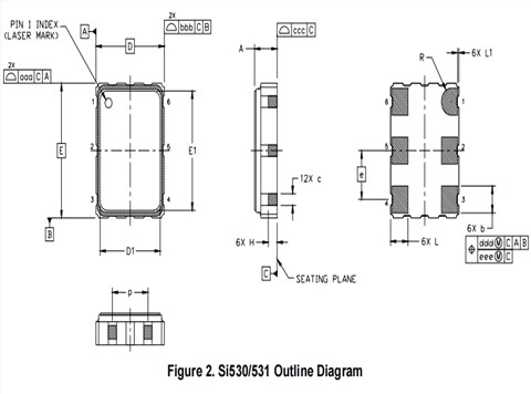 Si531,531EC156M250DGR,7050mm,Silicon晶體振蕩器,156.25MHZ
