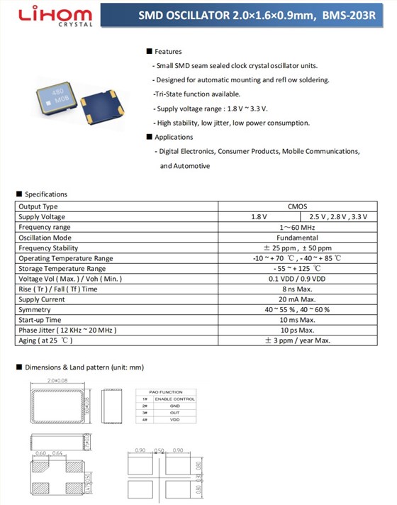 BMS-203R規格 BMS-203R規格