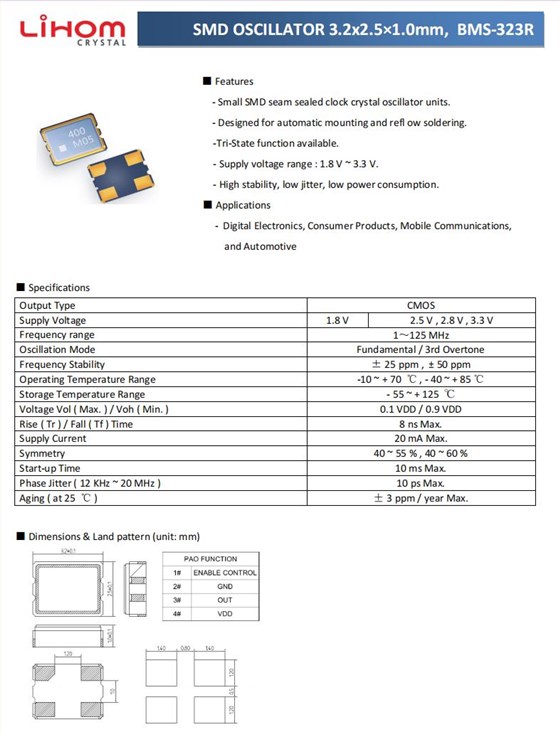 BMS-323R規格 BMS-323R規格