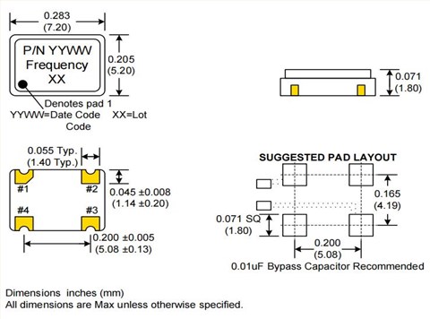 C3290-30.000,30MHz,7050mm,Crystek輕薄型晶振,寬帶接入晶振
