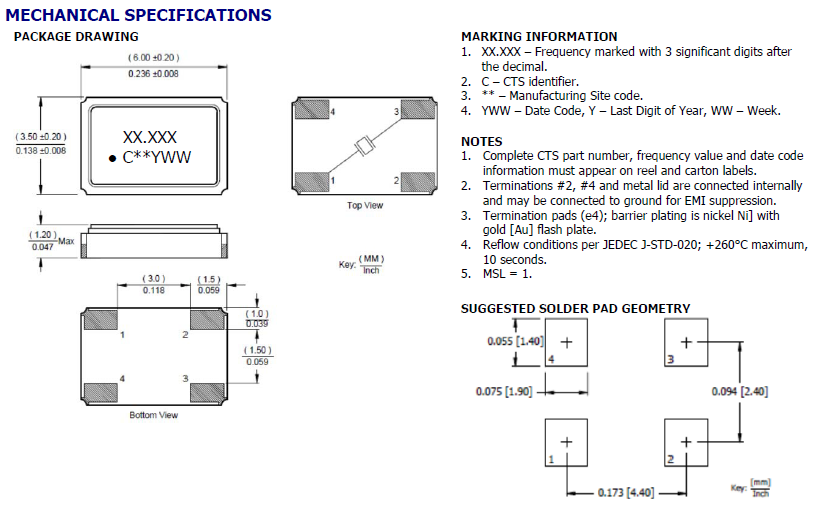 貼片無源諧振器,6035四腳貼片晶振,406晶振,406I35E12M00000晶振