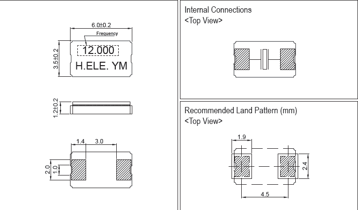 陶瓷黑面2腳晶振,臺產(chǎn)66035無源諧振器,HSX630G晶振