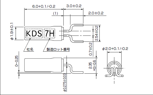 圓柱型KHZ諧振器,進口彎腳無源晶振,SM-26F晶振