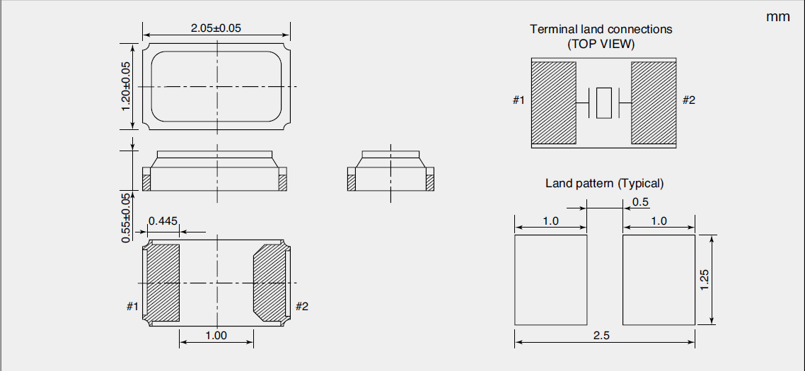 輕型32.768K時鐘晶體,音叉型2012晶體諧振器,NX2012SA晶振